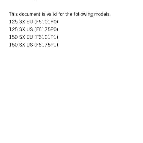 KTM MOTORCYCLE 2016 - 125 150 SX - WORKSHOP SERVICE MANUAL - REPRINT