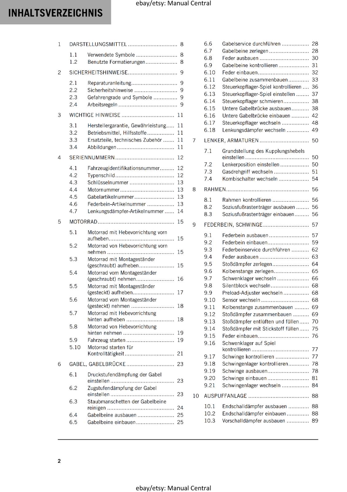 GERMAN LANGUAGE - KTM 2023- 1290 SUPER DUKE R EVO - REPARATURANLEITUNG
