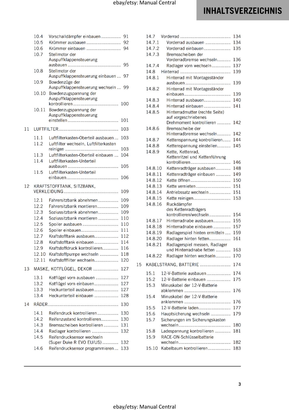 GERMAN LANGUAGE - KTM 2023- 1290 SUPER DUKE R EVO - REPARATURANLEITUNG