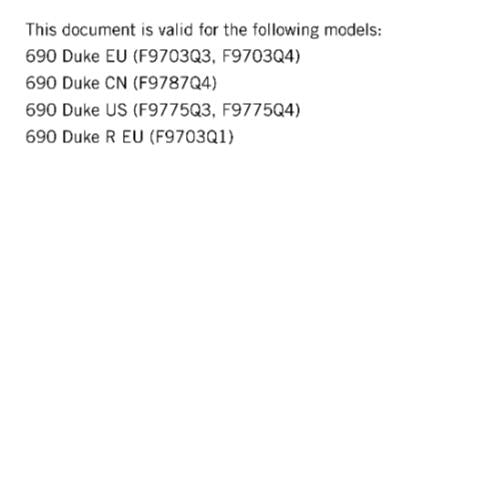 KTM MOTORCYCLE 2017 - 690 DUKE R - WORKSHOP SERVICE MANUAL - REPRINT