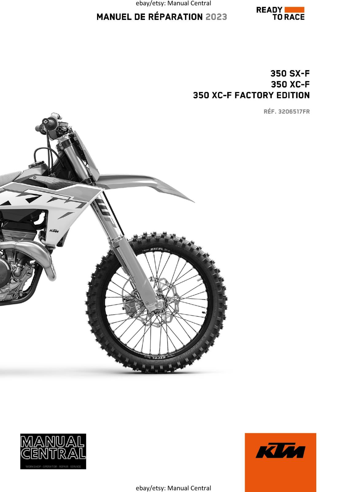 KTM 2023 - FRENCH LANGUAGE - 350 SX-F XC-F FACTORY EDITION- MANUEL DE REPARATION