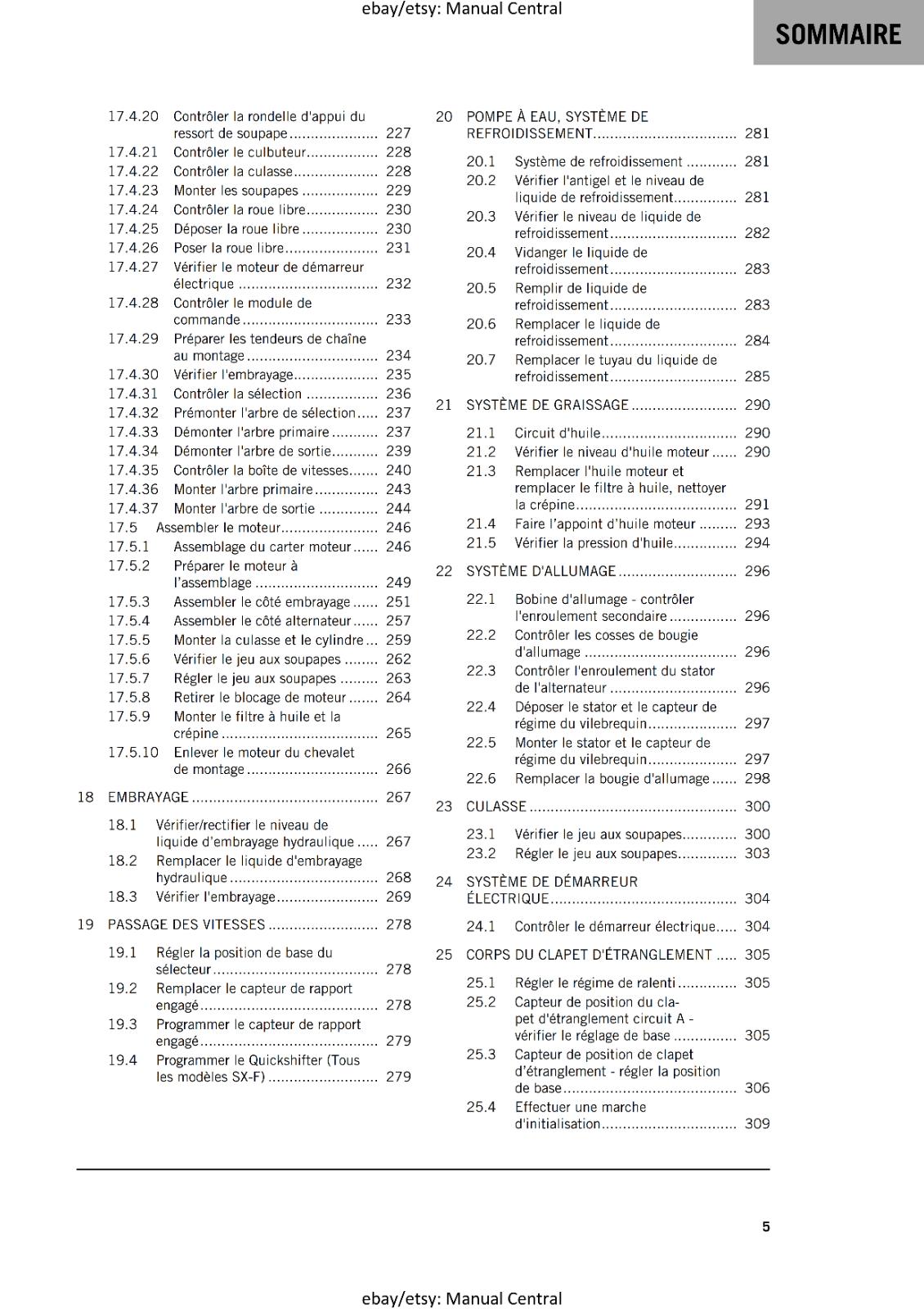 KTM 2023 - FRENCH LANGUAGE - 350 SX-F XC-F FACTORY EDITION- MANUEL DE REPARATION