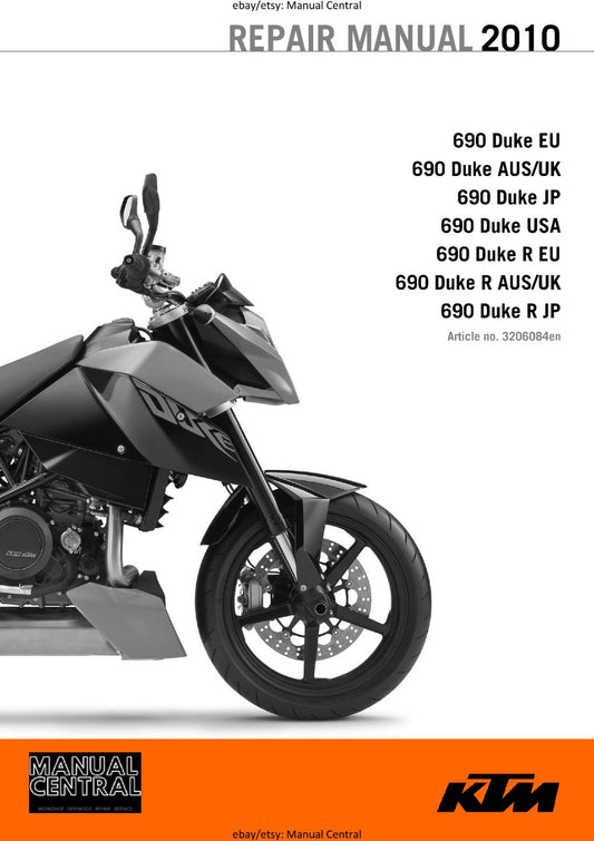2010 KTM 690 DUKE R - EU AUS UK JP USA - WORKSHOP SERVICE REPAIR MANUAL REPRINT
