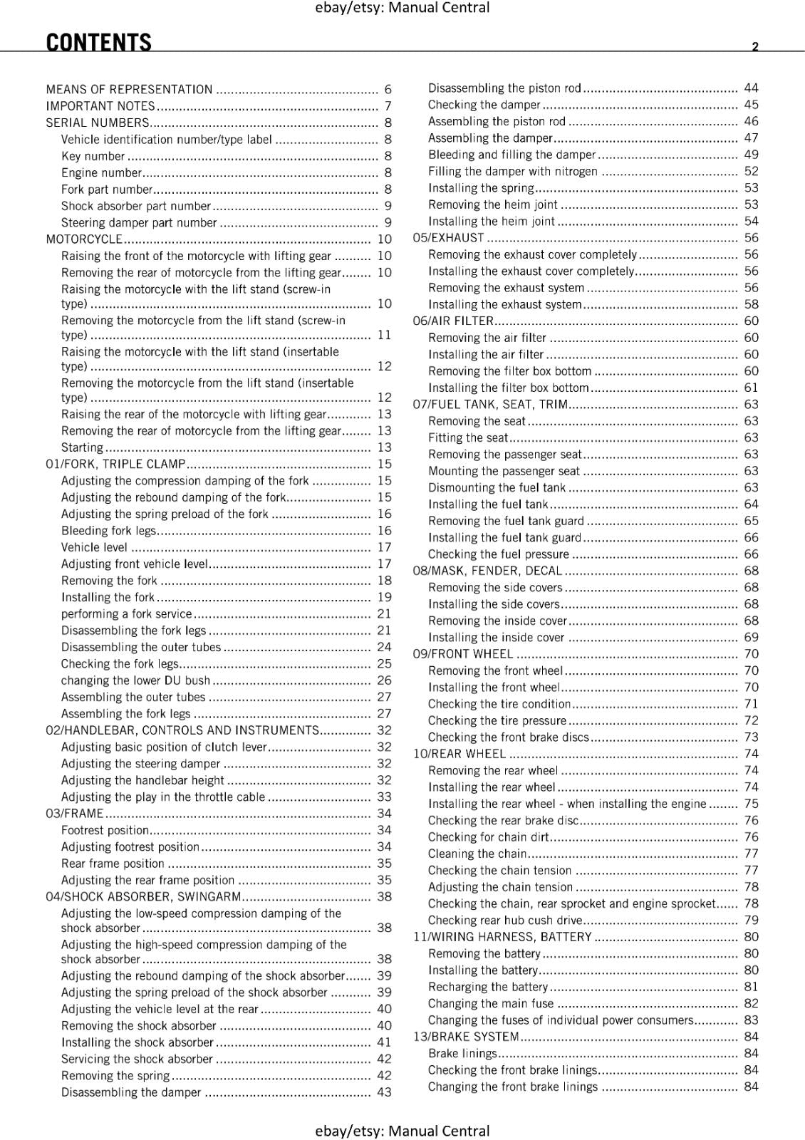2010 KTM 1190 RC8 - EU AUS UK JP USA FR - WORKSHOP SERVICE REPAIR MANUAL REPRINT