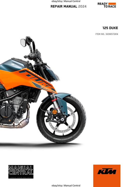 2024 WORKSHOP & OWNERS 2 MANUAL SET - KTM 125 DUKE - REPRINT