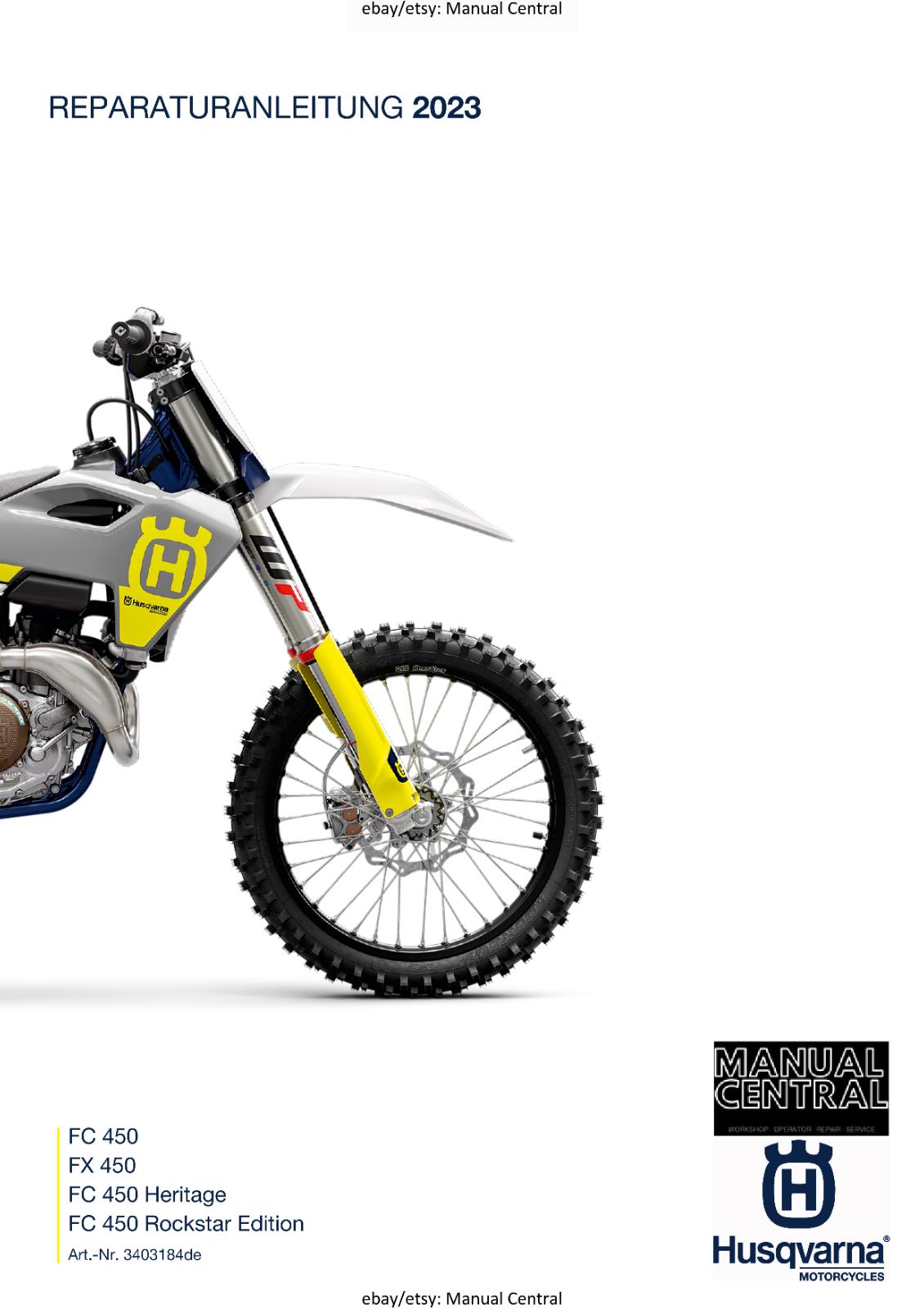 GERMAN LANGUAGE - HUSQVARNA 2023 - FC FX 450 HERITAGE - REPARATURANLEITUNG