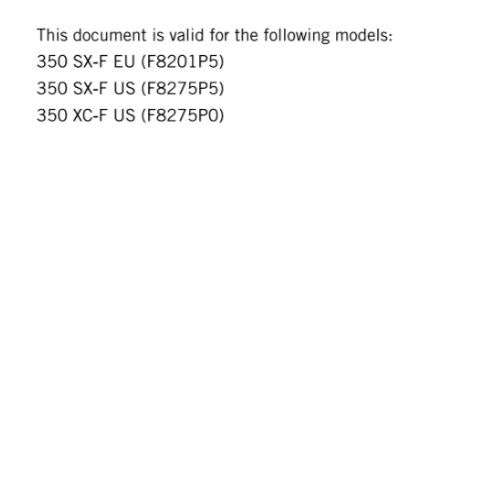 KTM 2016 - 350 SX-F XC-F -  WORKSHOP SERVICE REPAIR MANUAL