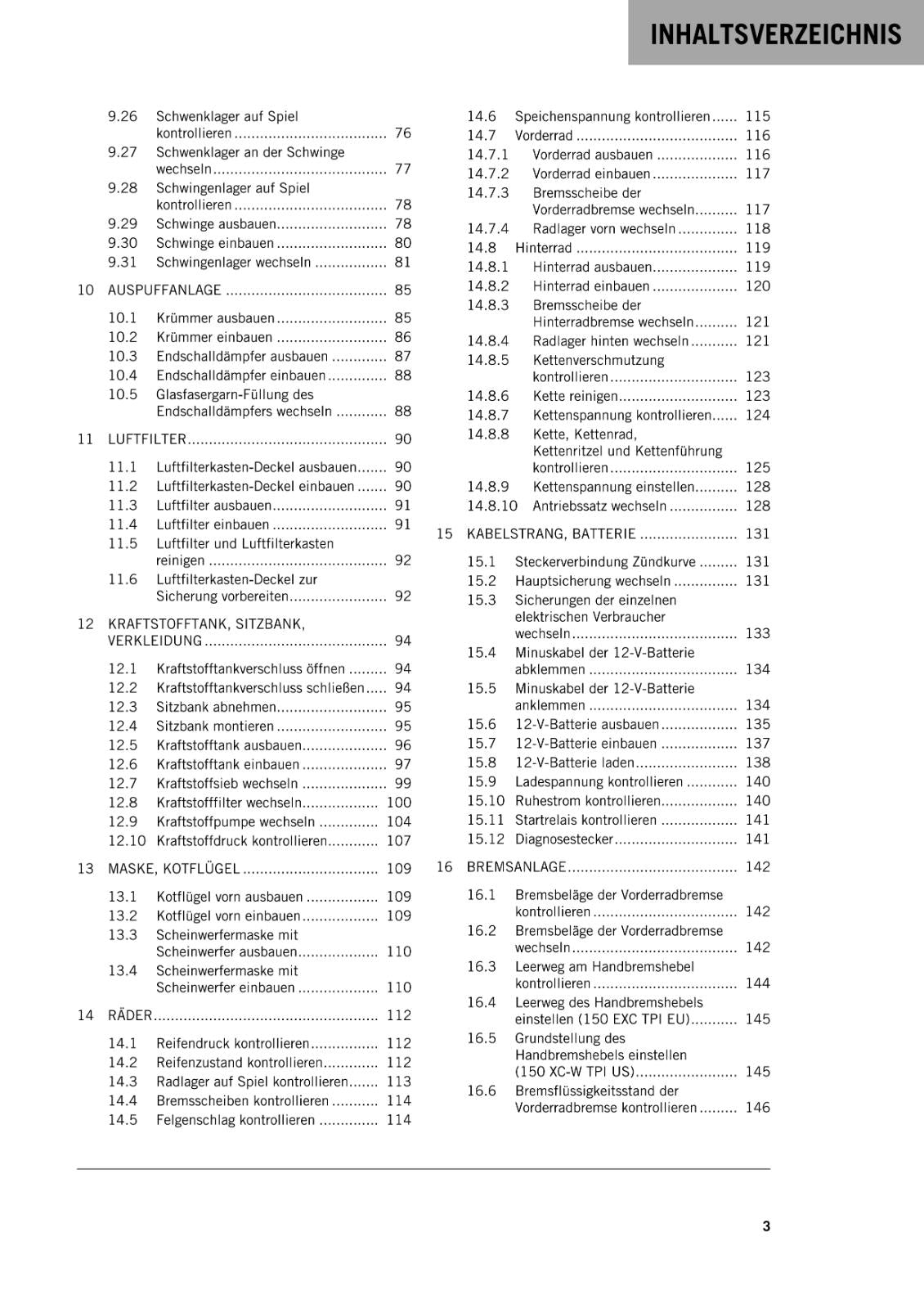 GERMAN LANGUAGE - KTM 2020 - 150 EXC XC-W - REPARATURANLEITUNG - REPAIR MANUAL