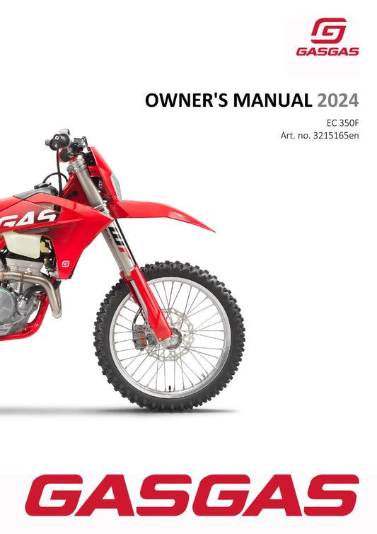 2024 GASGAS OWNERS MANUAL - EC 350F - REPRINTED
