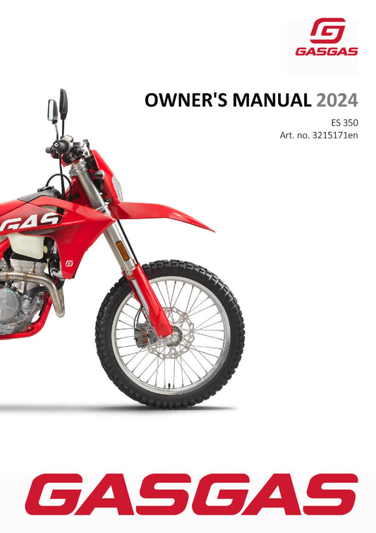 2024 GASGAS OWNERS MANUAL - ES 350 - REPRINTED