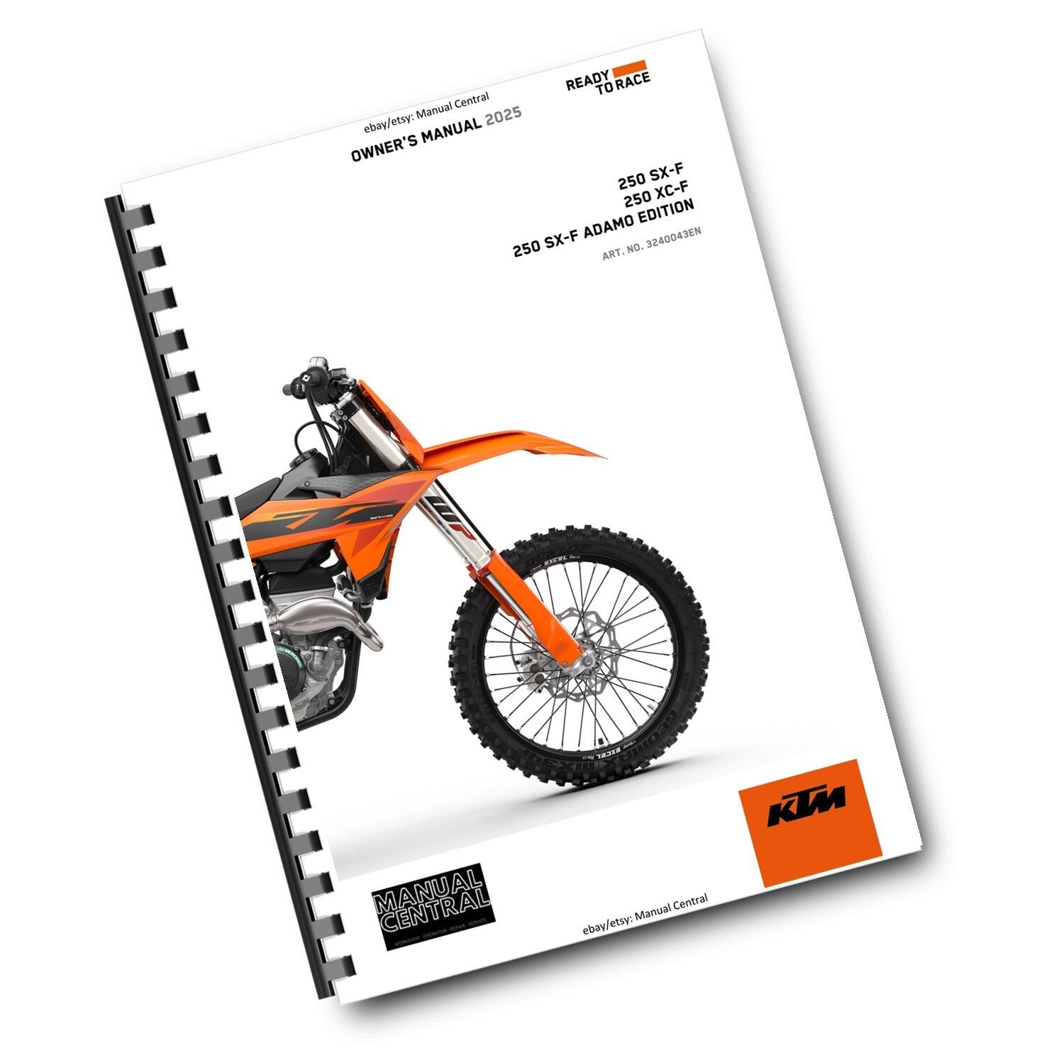 KTM 2025 - 250 XC-F SX-F ADAMO EDITION - OWNERS MANUAL REPRINTED