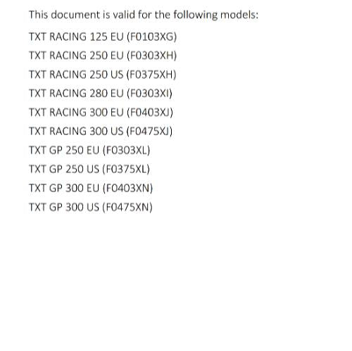 2024 GASGAS OWNERS MANUAL - TXT RACING GP 125 250 280 300 - REPRINTED