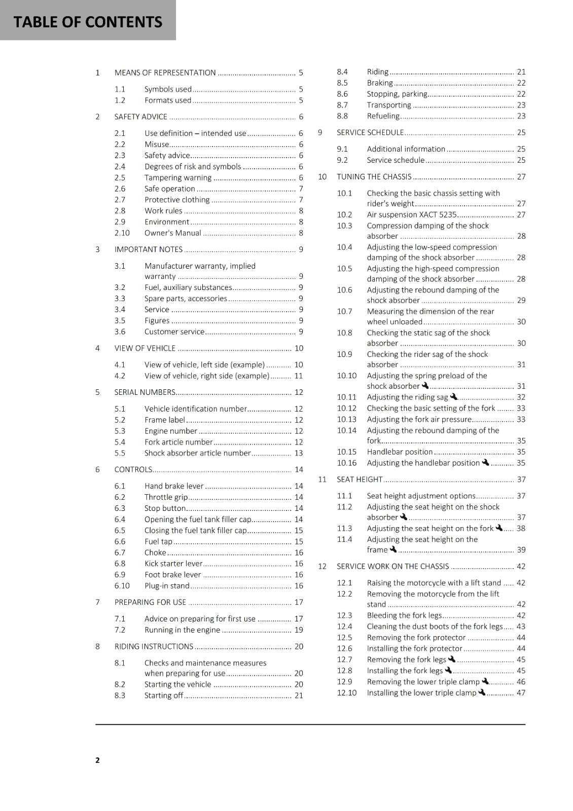 2024 GASGAS OWNERS MANUAL - MC 50 - REPRINTED