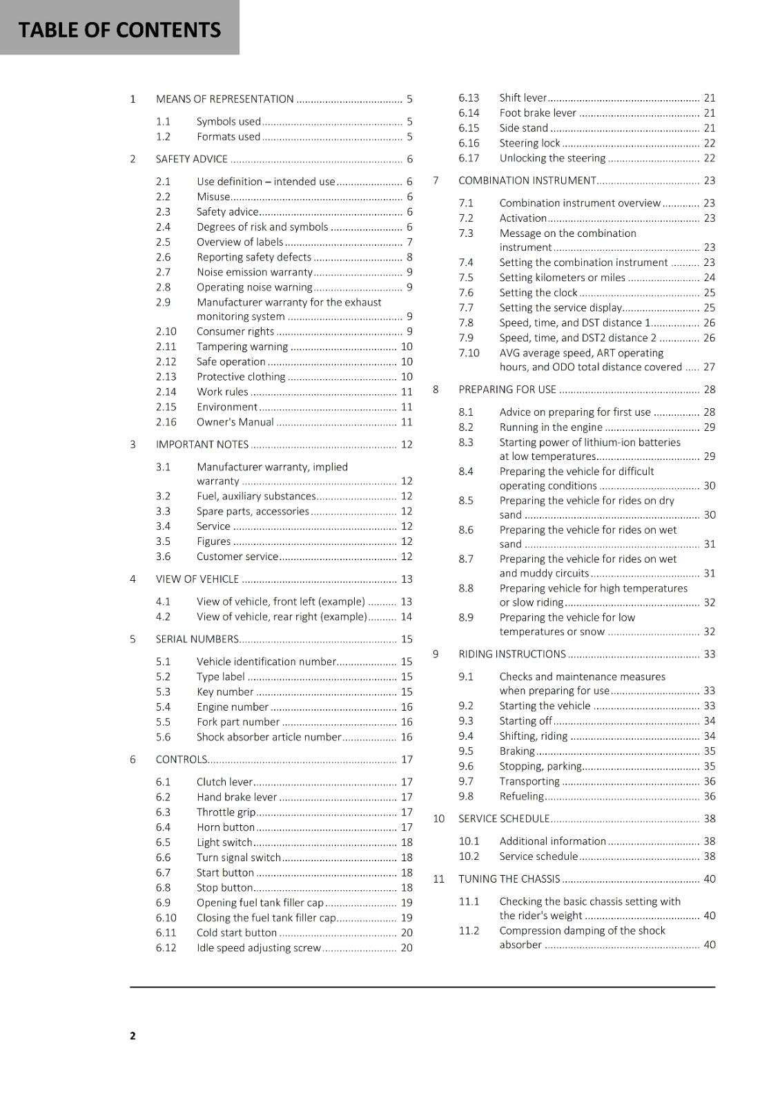 2024 GASGAS OWNERS MANUAL - ES 500 - REPRINTED