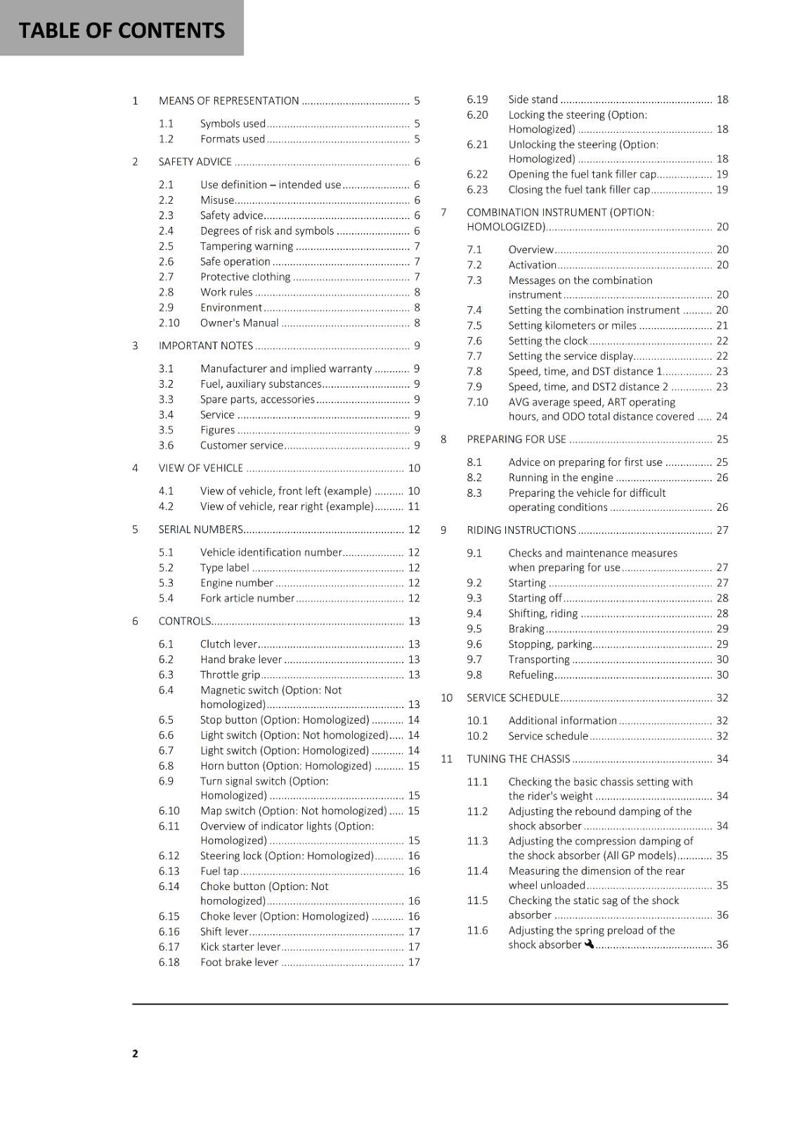 2023 GASGAS OWNERS MANUAL - TXT RACING GP 125 250 280 300 - REPRINTED