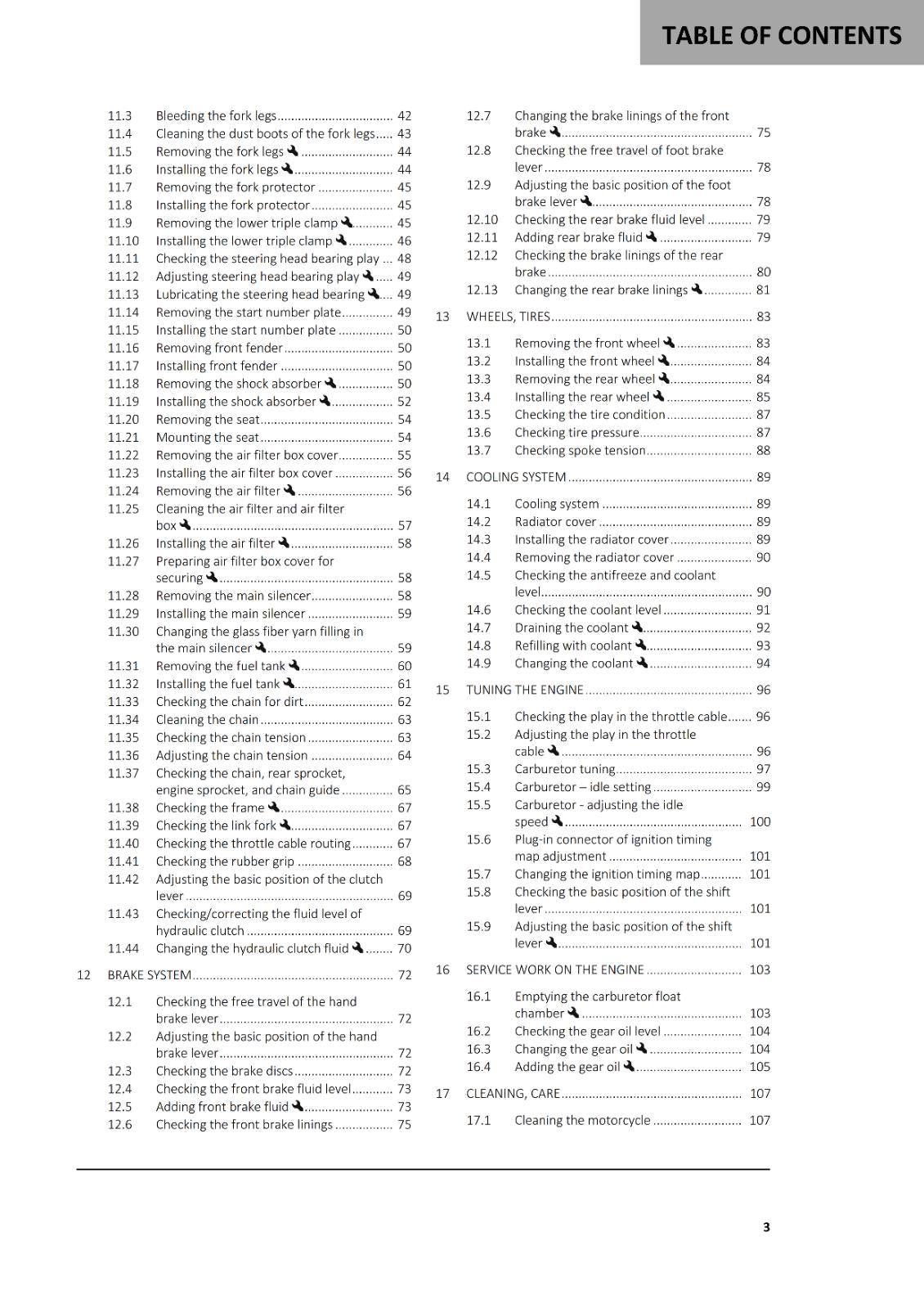 2023 GASGAS OWNERS MANUAL - MC 125 - REPRINTED