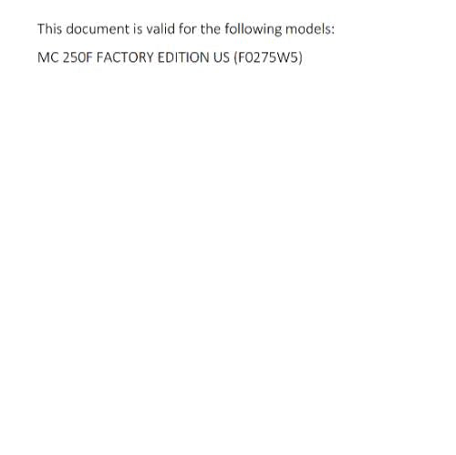 2023 GASGAS OWNERS MANUAL - MC 250F FACTORY EDITION - REPRINTED