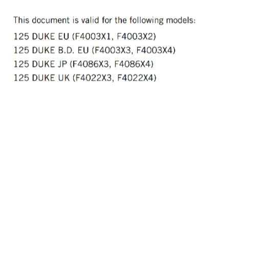 KTM 2024 OWNERS MANUAL - 125 DUKE - REPRINTED