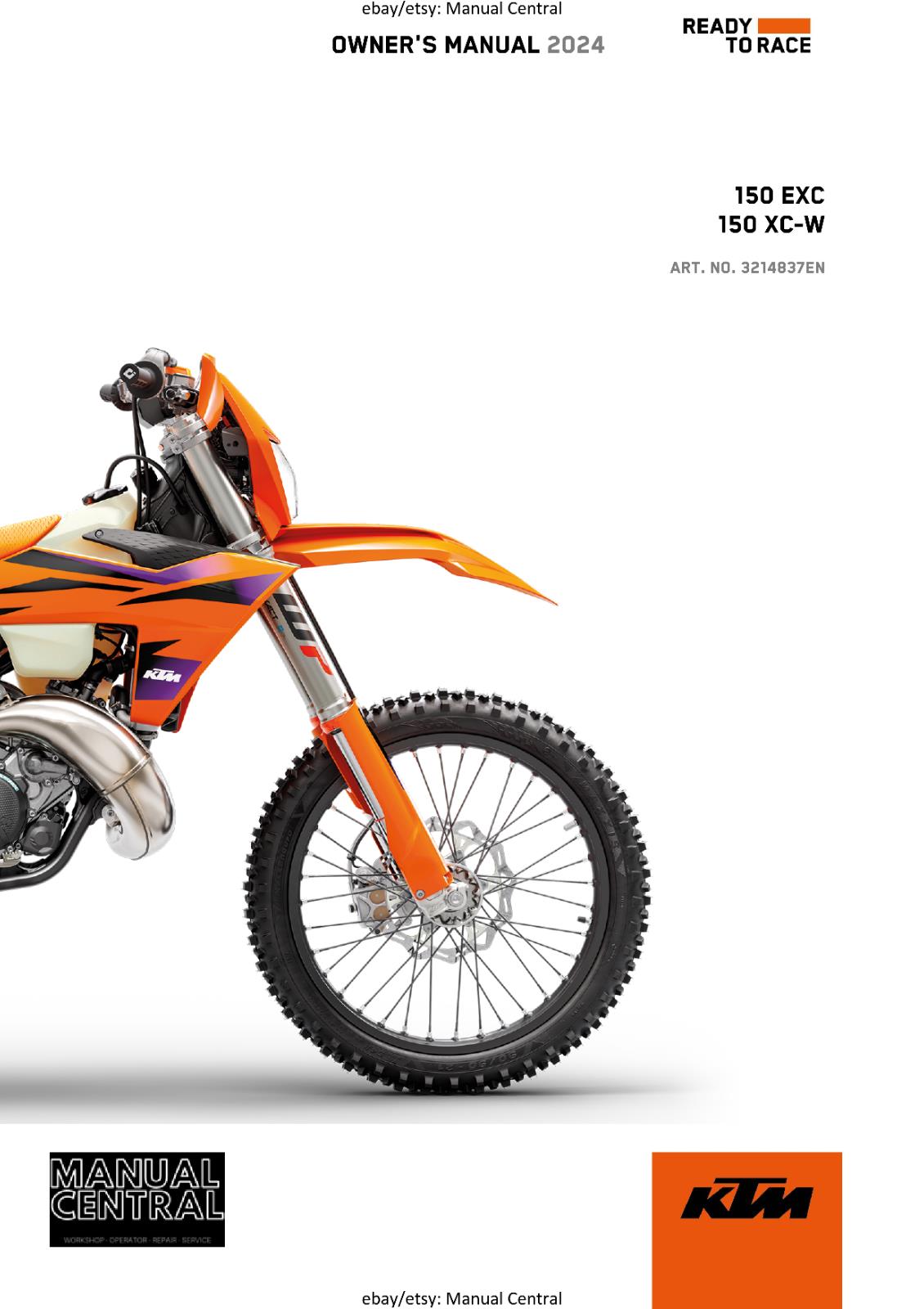 KTM 2024 OWNERS MANUAL -150 EXC XC-W - REPRINTED