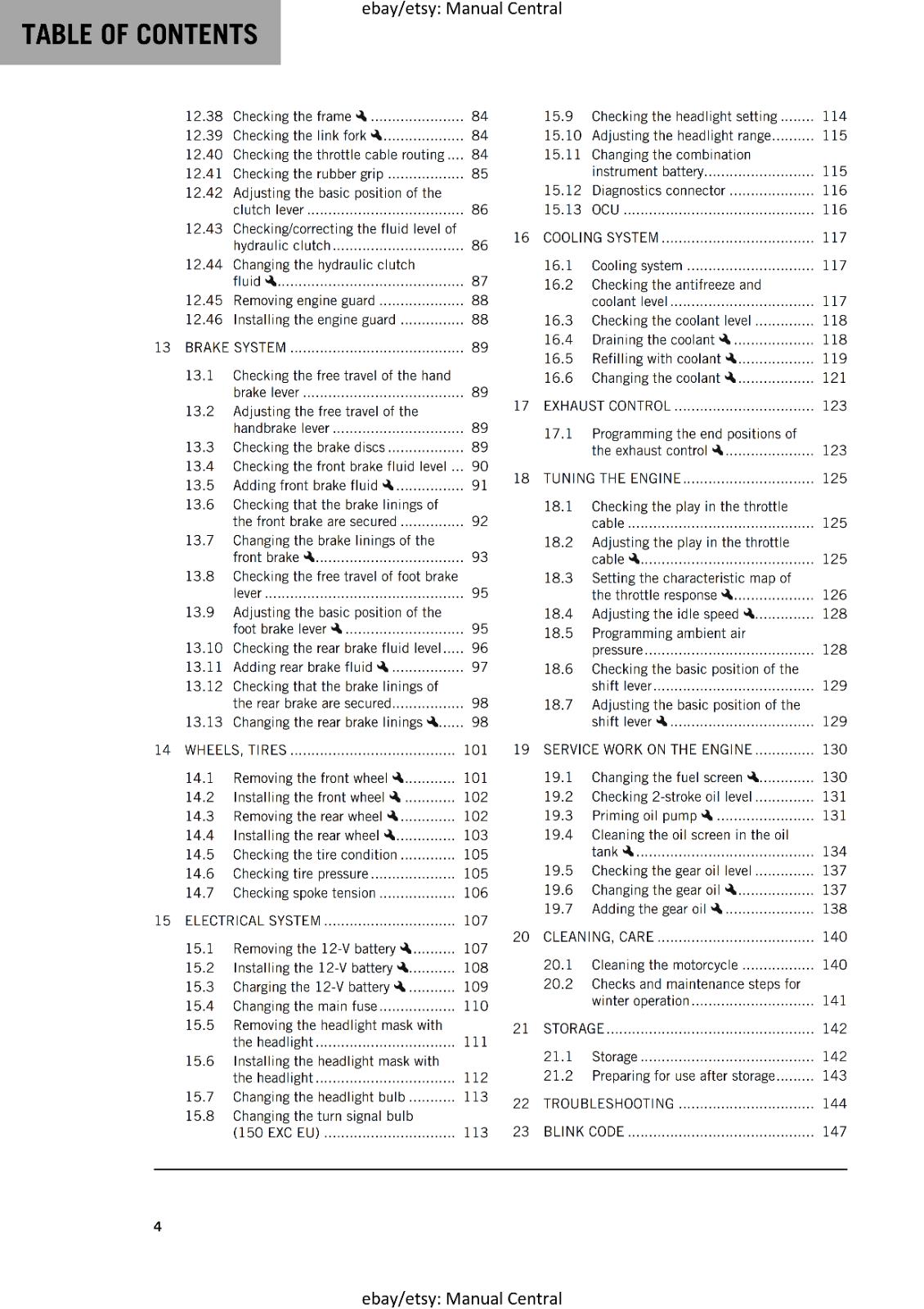 KTM 2024 OWNERS MANUAL -150 EXC XC-W - REPRINTED