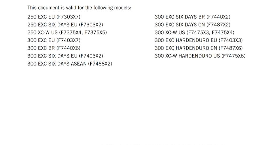 KTM 2024 OWNERS MANUAL - 250 300 EXC SIX DAYS XC-W HARDENDURO - REPRINTED