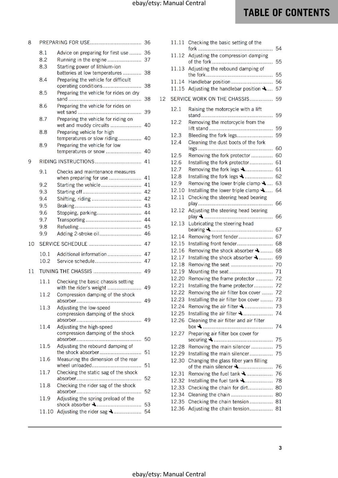 KTM 2024 OWNERS MANUAL - 250 300 EXC SIX DAYS XC-W HARDENDURO - REPRINTED