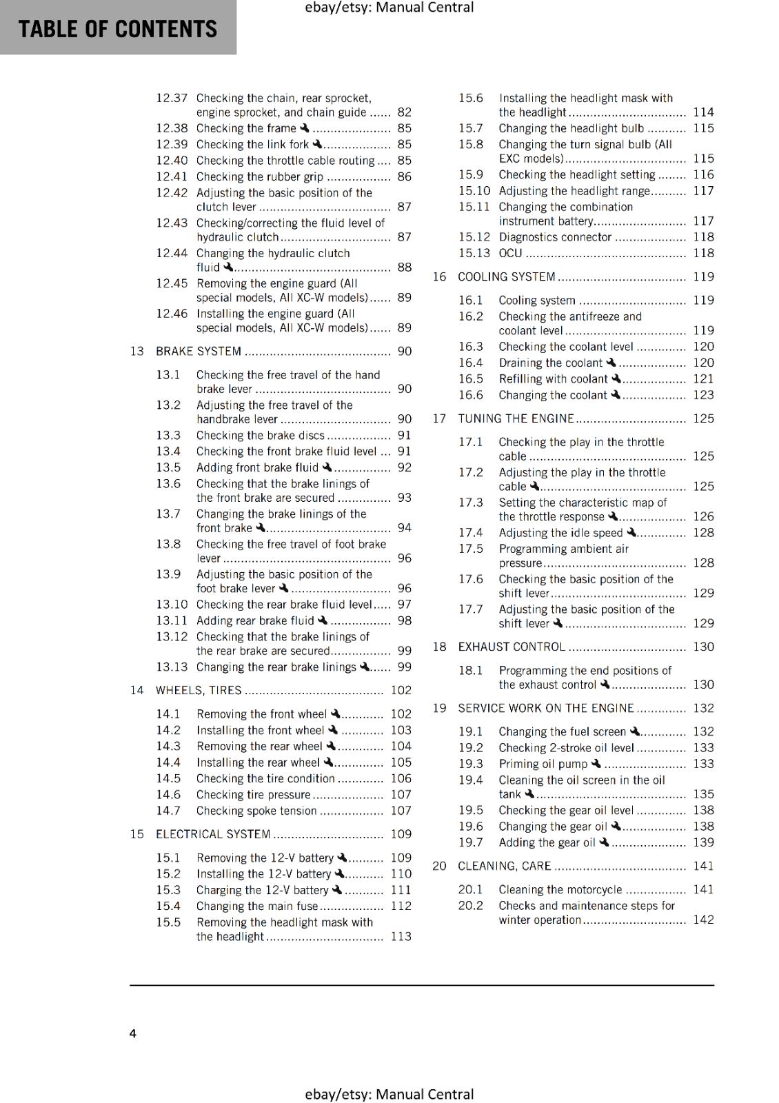 KTM 2024 OWNERS MANUAL - 250 300 EXC SIX DAYS XC-W HARDENDURO - REPRINTED