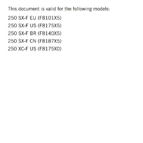KTM 2024 OWNERS MANUAL - 250 SX-F XC-F - REPRINTED