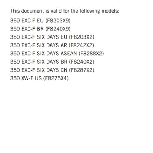 KTM 2024 OWNERS MANUAL - 350 EXC-F SIX DAYS XW-F - REPRINTED
