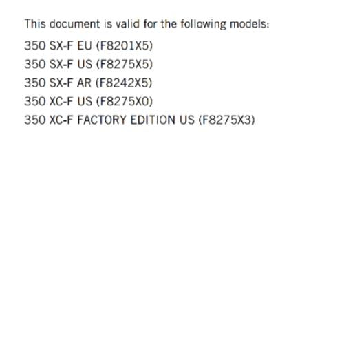 KTM 2024 OWNERS MANUAL - 350 SX-F XC-F FACTORY EDITION - REPRINTED