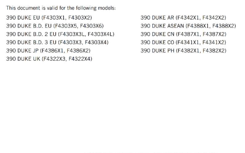 KTM 2024 OWNERS MANUAL - 390 DUKE - REPRINTED