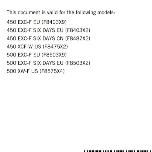 KTM 2024 OWNERS MANUAL - 450 500 EXC-F SIX DAYS XCF-W XW-F- REPRINTED