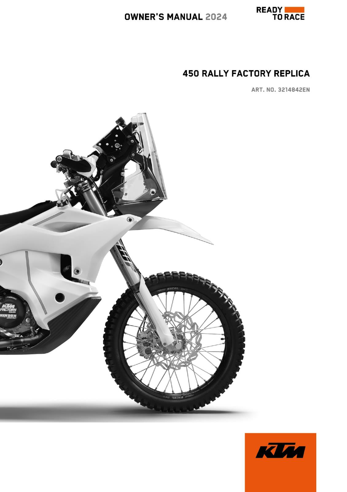 KTM 2024 OWNERS MANUAL - 450 RALLY FACTORY REPLICA- REPRINTED