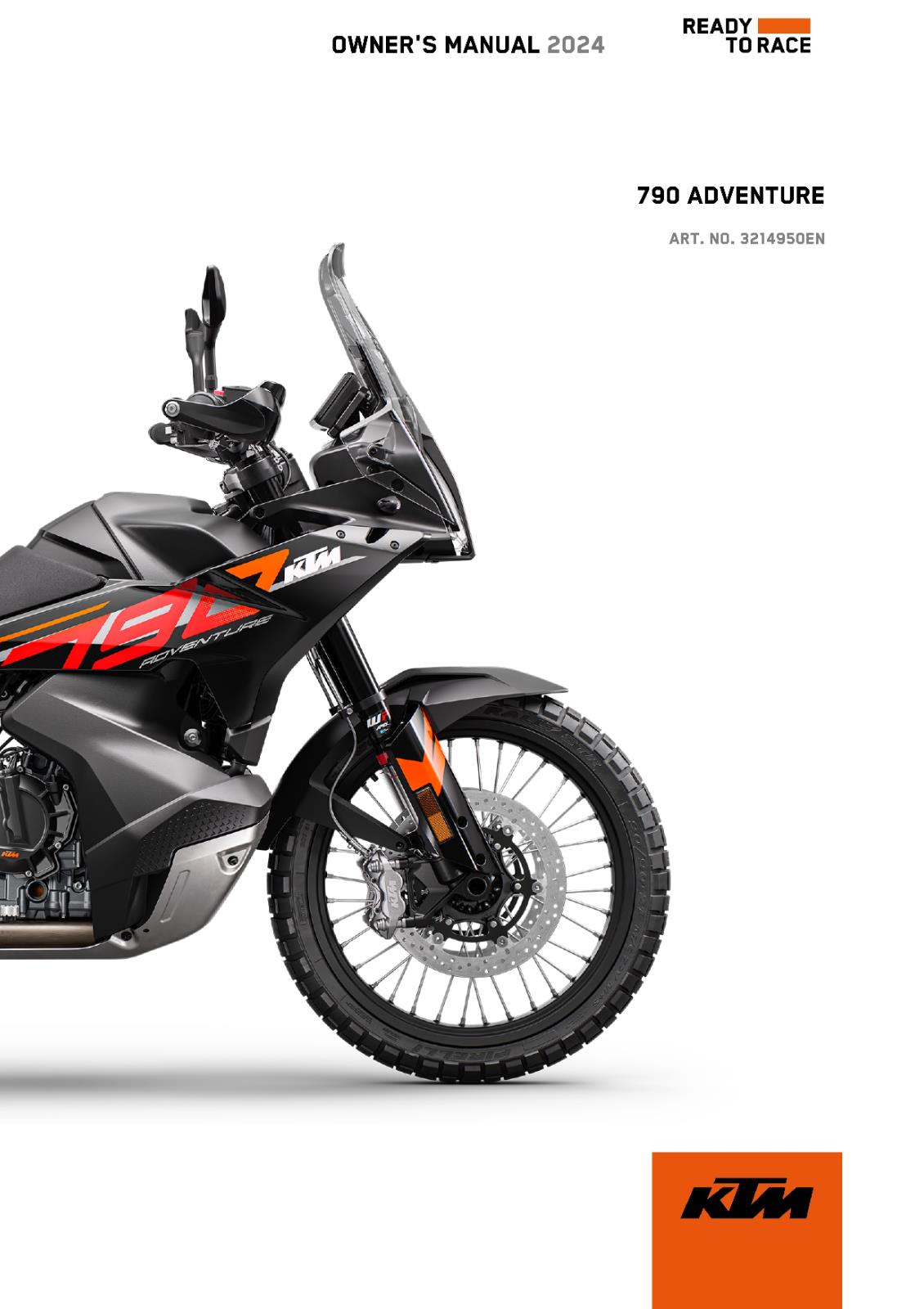 KTM 2024 OWNERS MANUAL - 790 ADVENTURE EU EDITION - REPRINTED