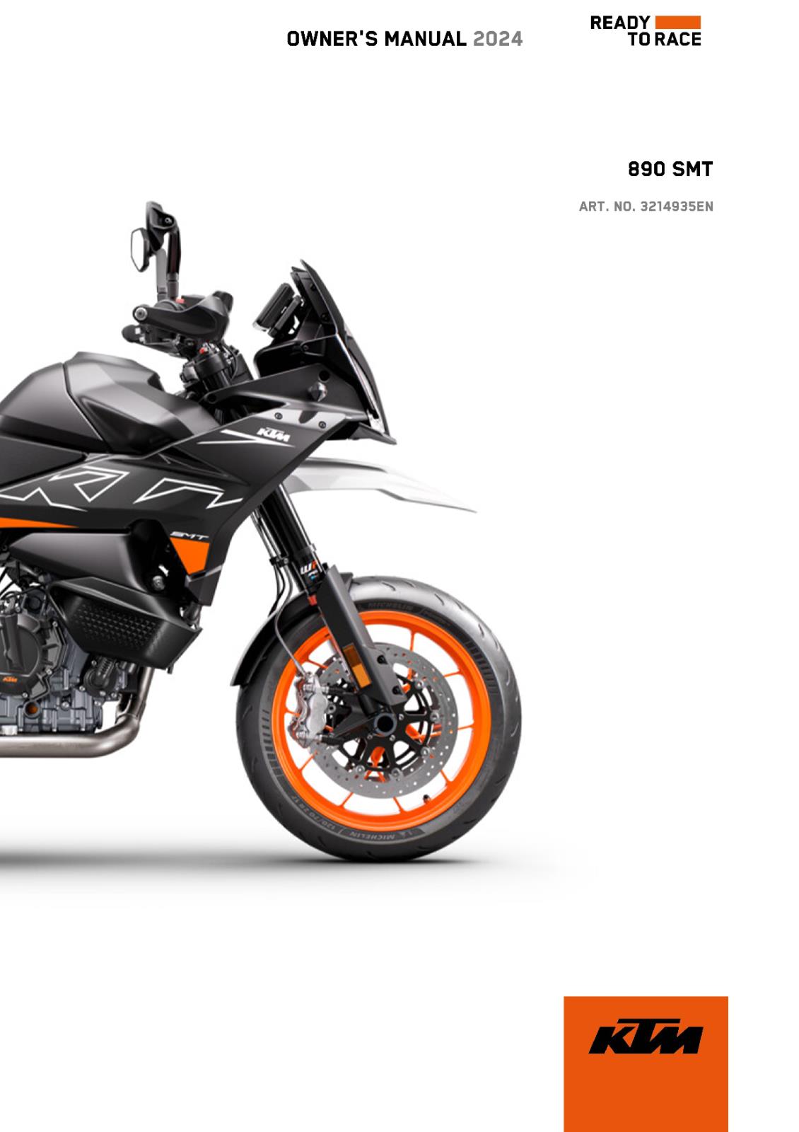 KTM 2024 OWNERS MANUAL - 890 SMT US EDITION - REPRINTED