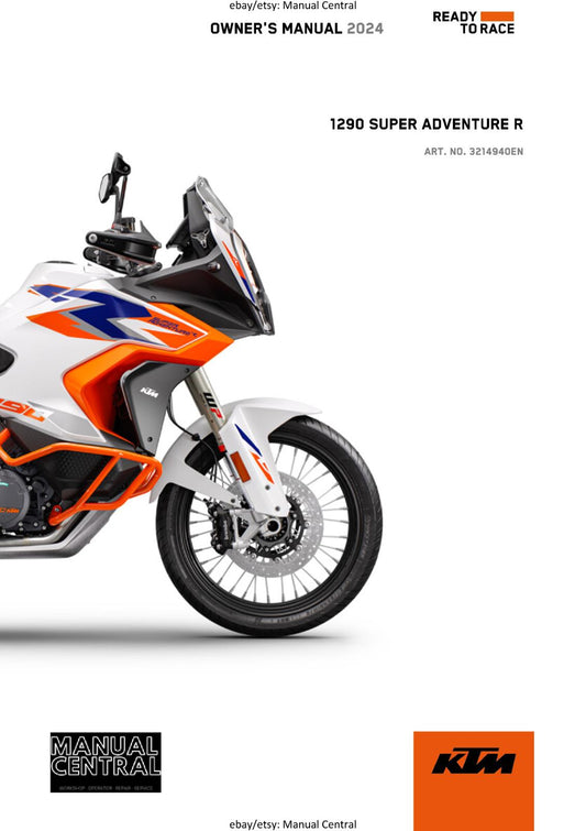 KTM 2024 OWNERS MANUAL - 1290 SUPER ADVENTURE R EU OT AR CN - REPRINTED