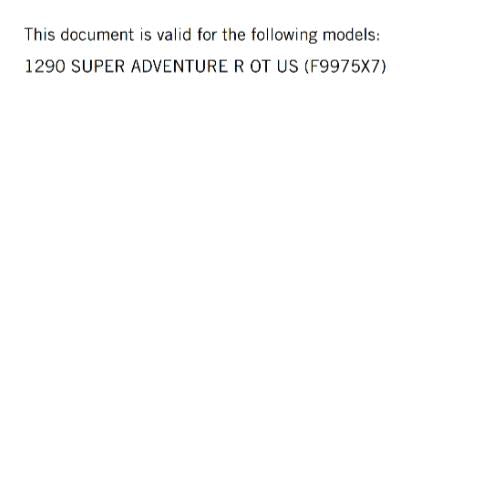 KTM 2024 OWNERS MANUAL - 1290 SUPER ADVENTURE R OT US - REPRINTED