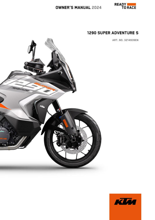 KTM 2024 OWNERS MANUAL - 1290 SUPER ADVENTURE S US - REPRINTED