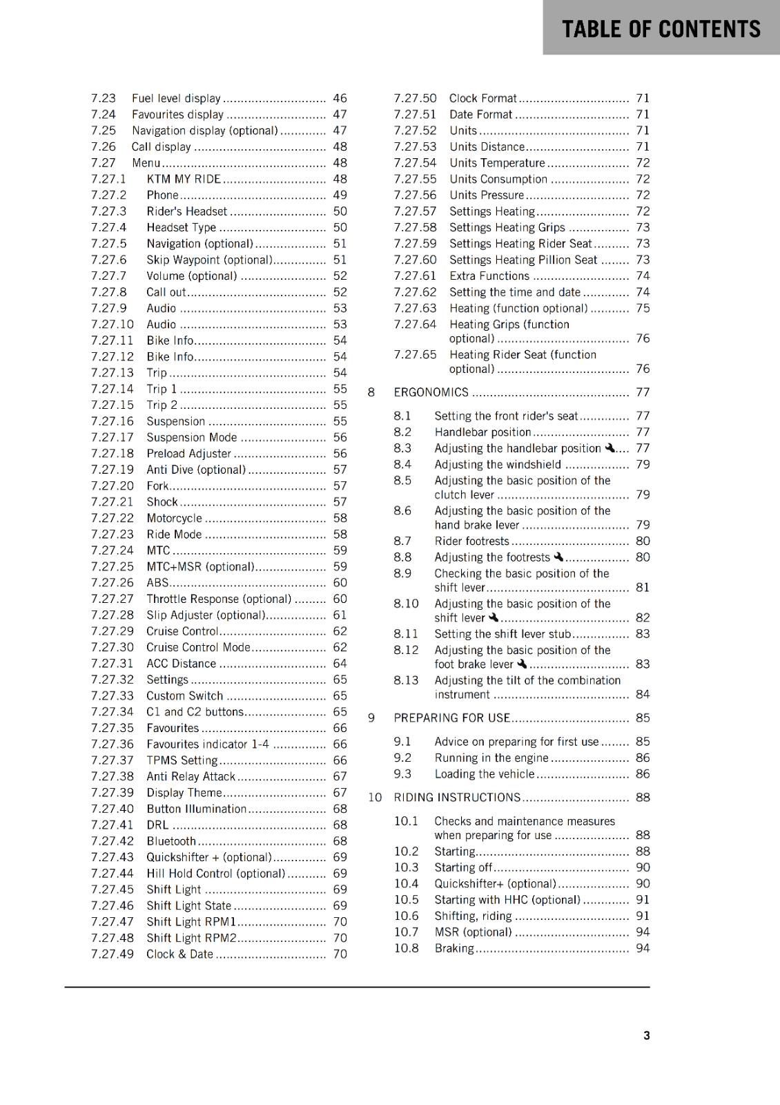 KTM 2024 OWNERS MANUAL - 1290 SUPER ADVENTURE S US - REPRINTED