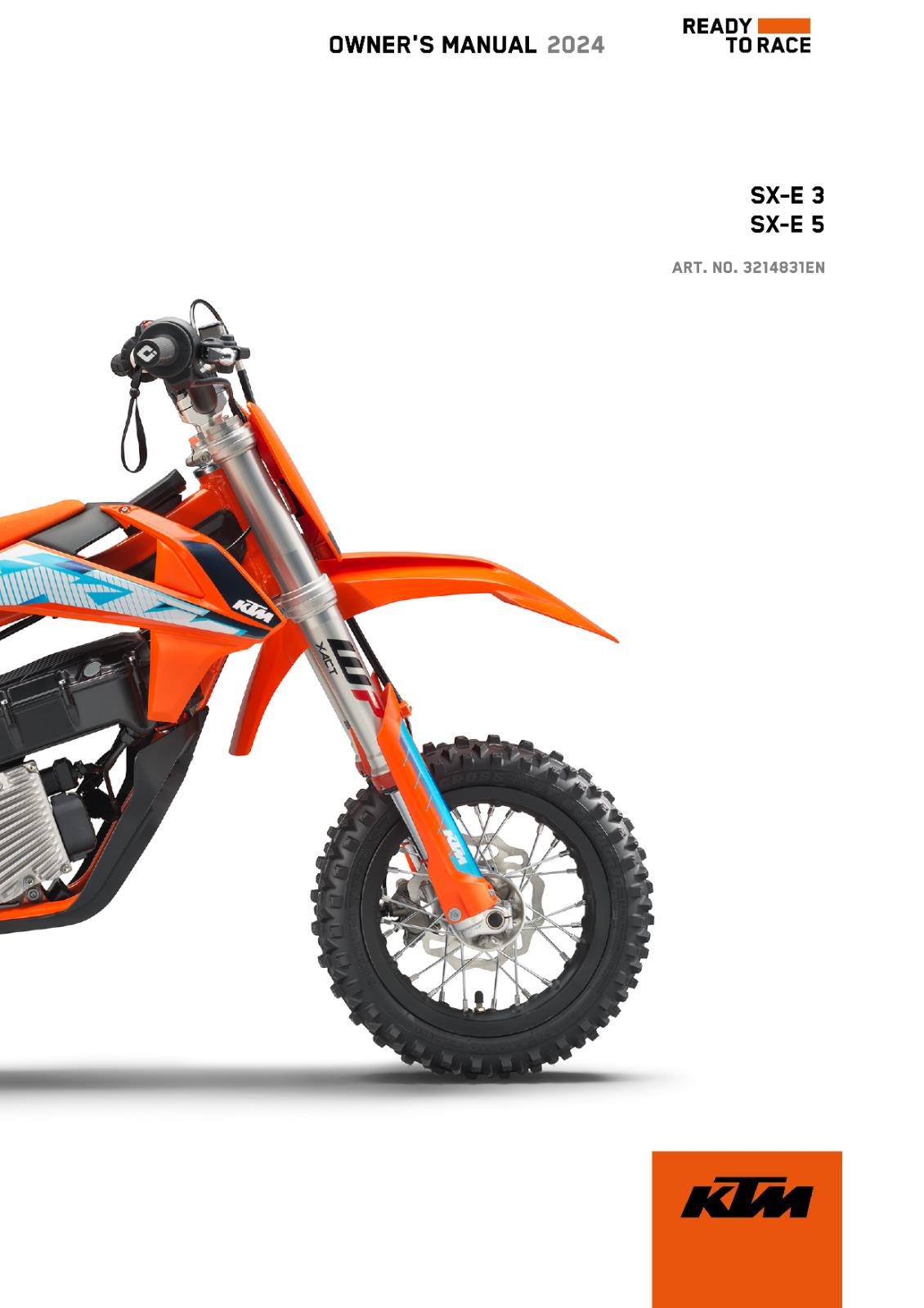 KTM 2024 OWNERS MANUAL - SX-E 3 5 - REPRINTED