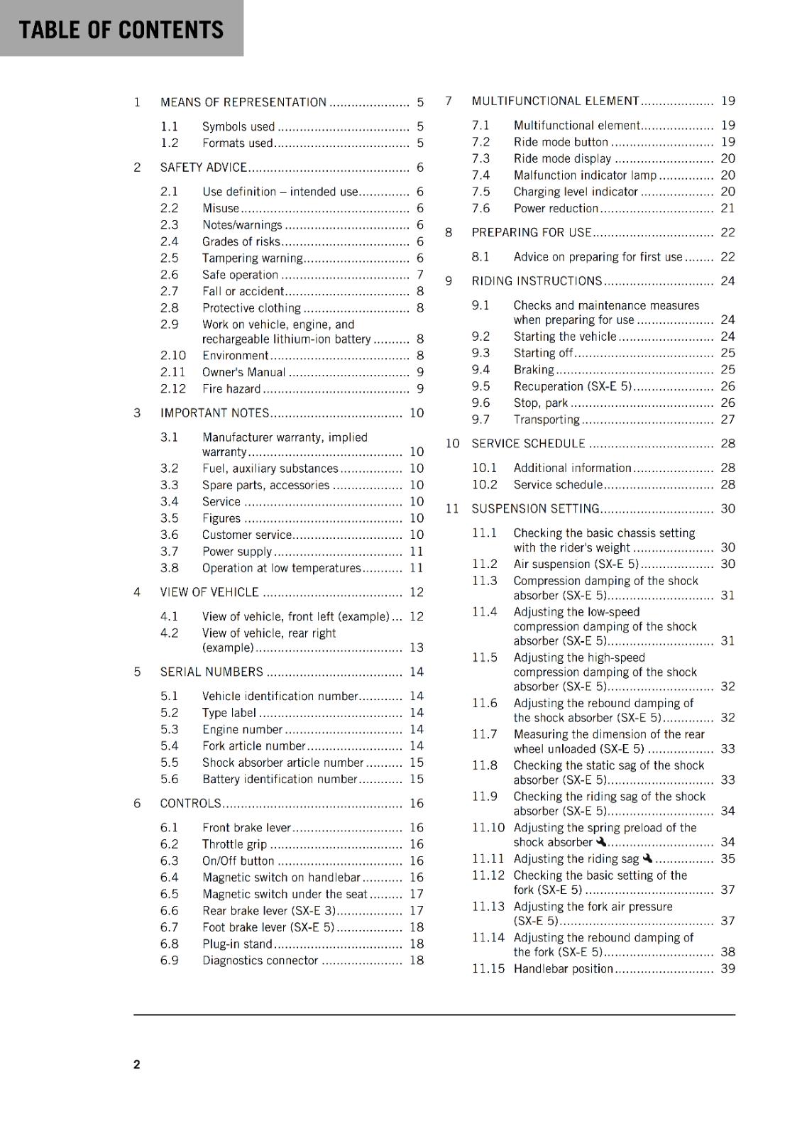 KTM 2024 OWNERS MANUAL - SX-E 3 5 - REPRINTED