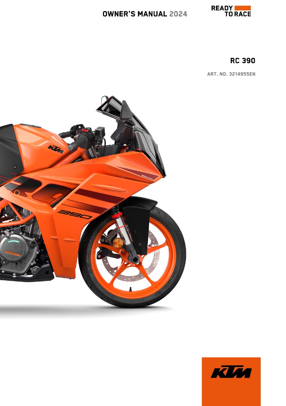 KTM 2024 OWNERS MANUAL - RC 390 US - REPRINTED