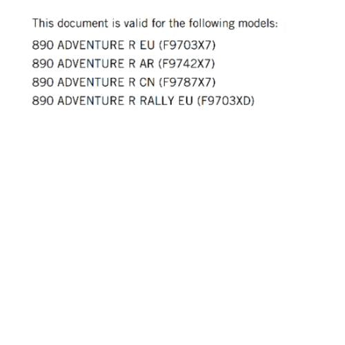 KTM 2024 OWNERS MANUAL - 890 ADVENTURE R RALLY EU AR CN - REPRINTED