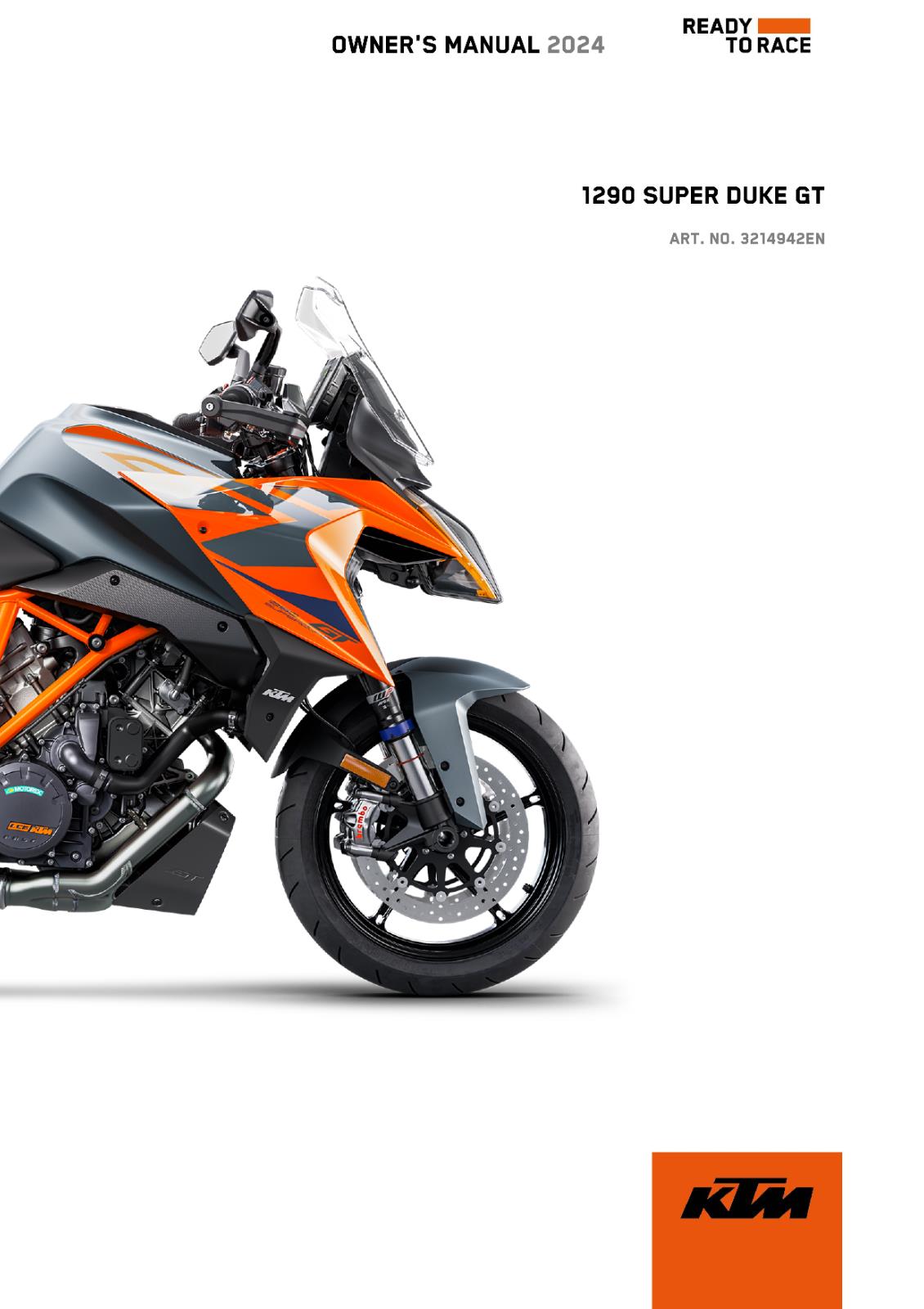 KTM 2024 OWNERS MANUAL - 1290 SUPER DUKE GT EU - REPRINTED