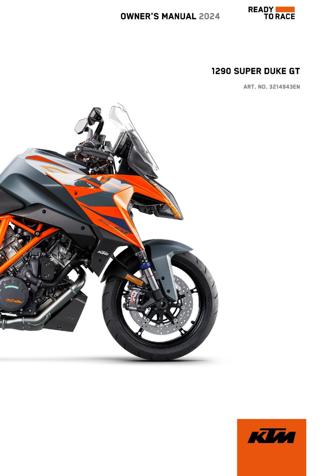 KTM 2024 OWNERS MANUAL - 1290 SUPER DUKE GT US - REPRINTED