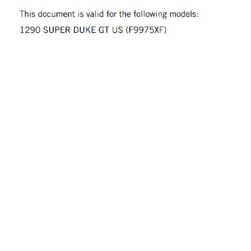 KTM 2024 OWNERS MANUAL - 1290 SUPER DUKE GT US - REPRINTED