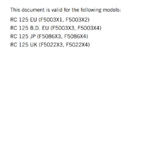 KTM 2024 OWNERS MANUAL - RC 125 - REPRINTED