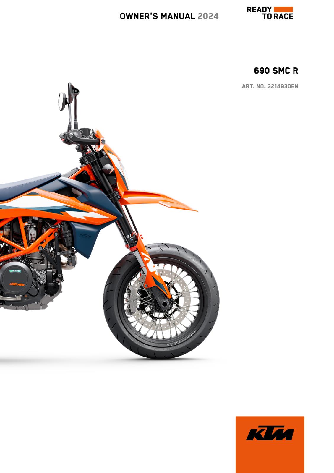 KTM 2024 OWNERS MANUAL - 690 SMC R US - REPRINTED