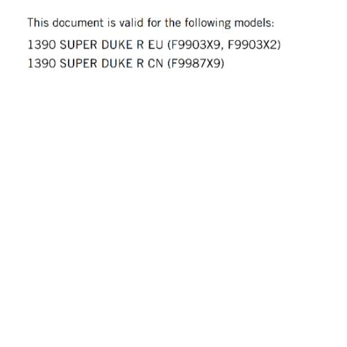 KTM 2024 OWNERS MANUAL - 1390 SUPER DUKE R - REPRINTED