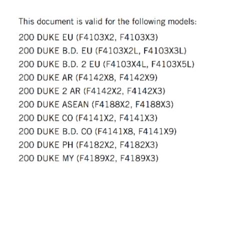 KTM 2024 OWNERS MANUAL - 200 DUKE - REPRINTED